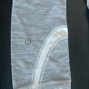 Lululemon Grey and White Striped Leggings